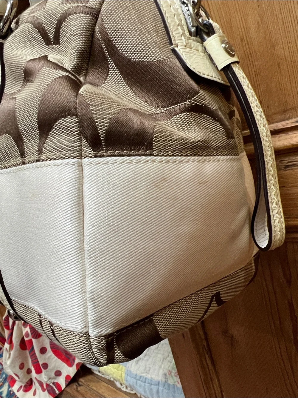 Coach F13551 Signature Stripe Satchel